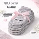 Kit com 6 pares de Meia Soquete Feminina Top 100 Confortável