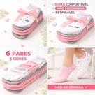 Kit com 6 pares de Meia Soquete Feminina Top 100 Confortável