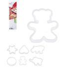 Kit com 6 Peças Cortador Molde para Biscoito de Plástico Decorativo