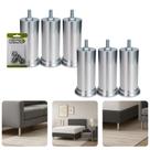 Kit Com 6 Pés 15cm Rosca Máquina 5 16 Alumínio Concreto Móveis Pesados Cama Box Estofados