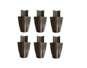 Kit com 6 Pés de Roupeiros Armários 7cm Mari Café Plástico