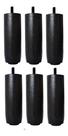 Kit com 6 Pés Para Cama Box ou Baú 12cm de Altura TDC Preto Madeira Maciça