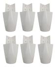 Kit com 6 Pés para Guarda Roupas Armários Roupeiros 7cm de Altura Branco Modelo Mari Plástico Ultra Resistente. Kit com 6 Pés para Guarda Roupas Armários Roupeiros 7cm de Altura Branco Modelo Mari Plástico Ultra Resistente.
