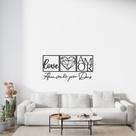 Kit com 6 Placas Decorativas Letreiros para Cantinho do Café e Amor em Mdf Preto com Fita 3M Para Instalação