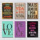 Kit Com 6 Placas Em Mdf - Frases Motivacionais - R+ Adesivos