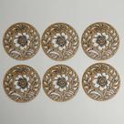 Kit Com 6 Porta Copos De Flores Em Mdf Vasado 10x10 Cm Kit Com 6 Porta Copos De Flores Em Mdf Vasado 10x10 Cm