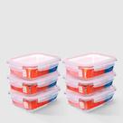 Kit com 6 Potes de Vidro Herméticos Retangulares 1,5L Invicta Kit com 6 Potes de Vidro Herméticos Retangulares 1,5L Invicta