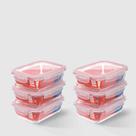 Kit com 6 Potes de Vidro Herméticos Retangulares 1L Invicta