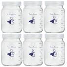Kit com 6 Potes de Vidro para Armazenar Leite Materno 200ml Com Graduação