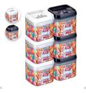 Kit Com 6 Potes Hermético De Acrílico Mantimentos Tampa Trava 1100 Ml