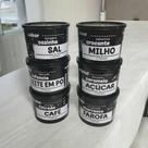 Kit com 6 Potes Plásticos Preto Decorado 1 Litro Alimentos - Decore Casa