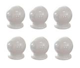 Kit com 6 Puxadores Para Gaveta Cômoda Armário Guarda Roupa Formato de Bolinha Plástico