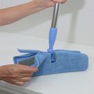 Kit Com 6 Refil Para Vassoura Rodo Mop Wave Pano Azul Em Microfibra