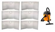 Kit com 6 sacos descartaveis aspirador de pó lavor kronos 23