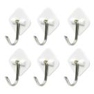 Kit com 6 Suportes ganchos Adesivo Dupla Face Branco