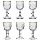 Kit com 6 Taças para Bebida Vinho Drinks Suco 50ml Design Elegante para Mesa Posta Bar Cozinha Decoração Sofisticada Material Resistente Transparente