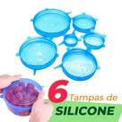 Kit Com 6 Tampas de Silicone Flexível Universal Lavável - 123Útil
