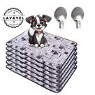 Kit com 6 Tapetes Adestradores de Alta Absorção 100x70 Jornal com ganchos - 300 Lavagens - 3 Camadas