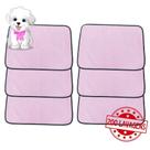 Kit com 6 Tapetes Adestradores Inteligente de Alta Absorção 70x50 Rosa - 200 Lavagens