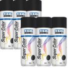 Kit Com 6 Tinta Spray Preto Fosco Tekbond 350ml 250g Kit Com 6 Tinta Spray Preto Fosco Tekbond 350ml 250g