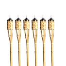 Kit Com 6 Tochas De Bambu Iluminação Decoração Tocha Luau
