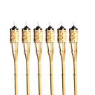 Kit Com 6 Tochas De Bambu Iluminação Decoração Tocha Luau