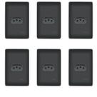 Kit Com 6 Tomadas Preta 2p+t 10a 250v Habitat Black - Fame