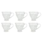 Kit Com 6 Xícaras Personalizada De Vidro Para Café Coffee Cappuccino Expresso Decoração Relevo 150ml