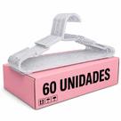 Kit com 60 Cabides Adulto Acrílico Transparente Organizador Roupa