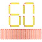 Kit com 60 Munições para Arminha de Brinquedo Lançador Nerf Ponta emborrachada