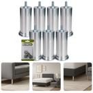 Kit Com 7 Pés 15cm Rosca Máquina 5 16 Móveis Pesados Cama Box Armários Estofados