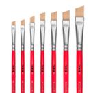 Kit Com 7 Pinceis Chanfrado 847 Cerda Sintetica Pincel Tigre