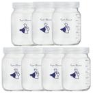 Kit com 7 Potes de Vidro para Armazenar Leite Materno 200ml Com Graduação
