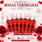 Kit com 7 Unidades Perfume Rosas Vermelhas Amor Sedução Harmonia Espiritual