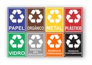Kit Com 8 Adesivos Lixeira Coleta Seletiva 15x20cm Kit Com 8 Adesivos Lixeira Coleta Seletiva 15x20cm