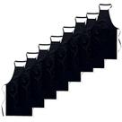 Kit com 8 Avental Frontal Liso Oxford Preto