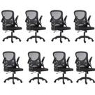 Kit com 8 Cadeira Escritório Diretor Office Columbus com Tela Mesh