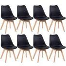 Kit Com 8 Cadeiras Leda Preta - Charles Eames Com Almofada