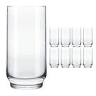 Kit com 8 Copo de Vidro Lights 410ML Long Drink Bebidas Bar