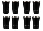 Kit com 8 Copos Térmicos Pullo Fun 480ML Preto Kit com 8 Copos Térmicos Pullo Fun 480ML Preto