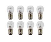 Kit com 8 lampadas 2 polos 7528 12v 21w halogena amarela