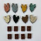 Kit com 8 mini galinhas em MDF