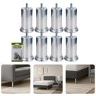 Kit Com 8 Pés 10cm Rosca Máquina 5 16 Móveis Pesados Cama Box Estofados Alumínio Concreto