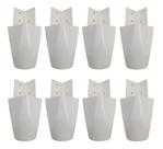 Kit com 8 Pés para Guarda Roupas Armários Roupeiros 7cm de Altura Branco Modelo Mari Plástico Ultra Resistente. Kit com 8 Pés para Guarda Roupas Armários Roupeiros 7cm de Altura Branco Modelo Mari Plástico Ultra Resistente.