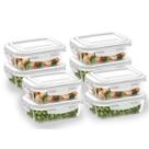 Kit Com 8 Pote Vidro Hermetico Marmita Tampa Plastico 640ml Kit Com 8 Pote Vidro Hermetico Marmita Tampa Plastico 640ml