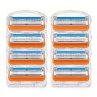 Kit Com 8 Refis De Primeira Linha Serve No Suporte De Gillete Mach 5, Fusion e ProGlide