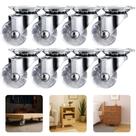 Kit Com 8 Rodinha Rodizio Para Armário De Silicone Base Giratória 35mm Sem Freio