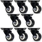 Kit com 8 Rodinhas Reforçadas de 50mm Rodizio Giratório Preto Suporta até 200kg Para Moveis