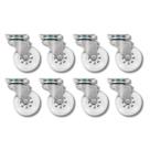 Kit Com 8 Rodízios Rodinha Silenciosa Antirrisco 50mm Média Sem Freio Giratória Resistente