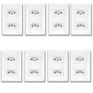 Kit Com 8 Tomadas Duplas 2p+t 10a/250v Brancas Evidence Fame